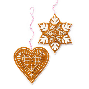 Gingerbread Snowflake & Heart Ornament Kit