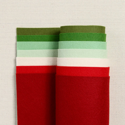 100% Wool Felt Sheets, Mistletoe
