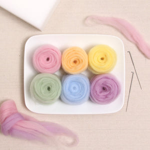 Pastel Colors Wool Roving