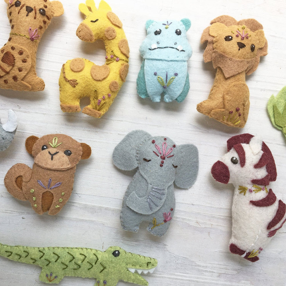 Safari Animals Felt Pattern Benzie Design