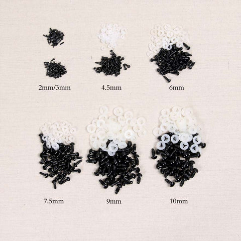 9mm or 10mm Solid Black Safety Eyes With Plastic Backs for Teddy  Bear/animal Soft Toy Making 