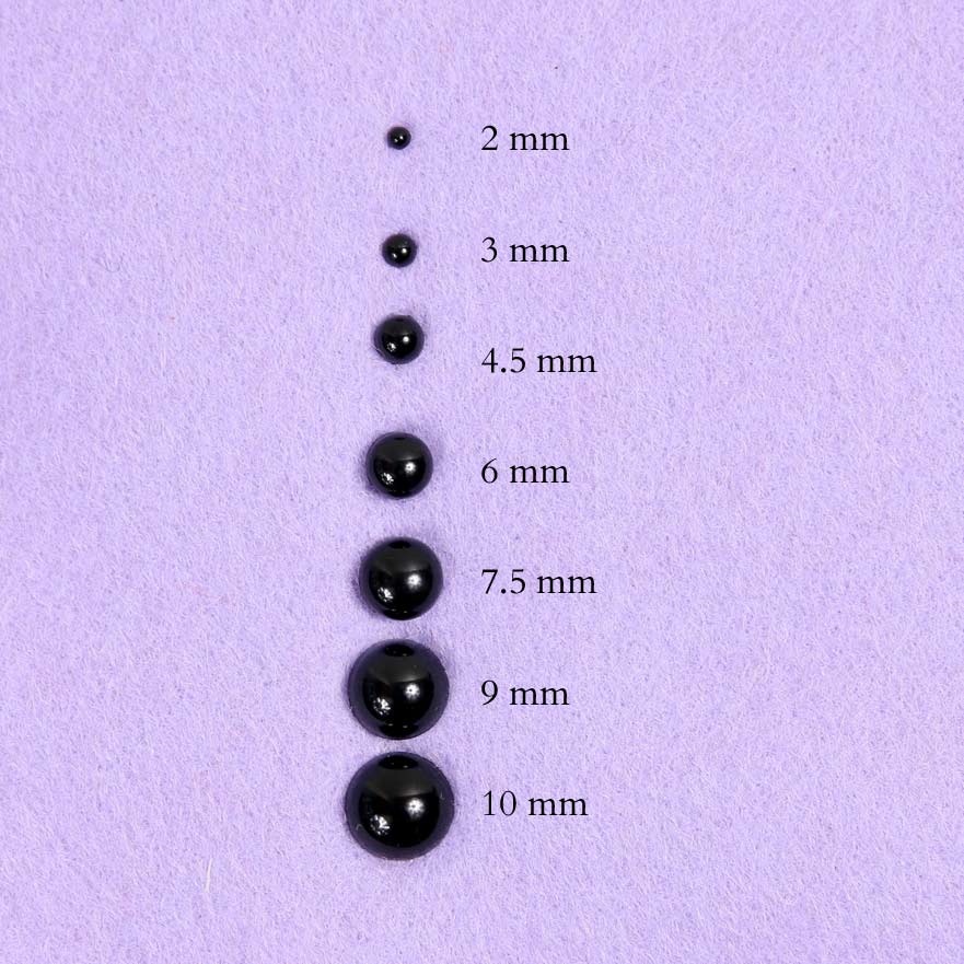 Black Safety Eyes (Screw) - 4.5mm