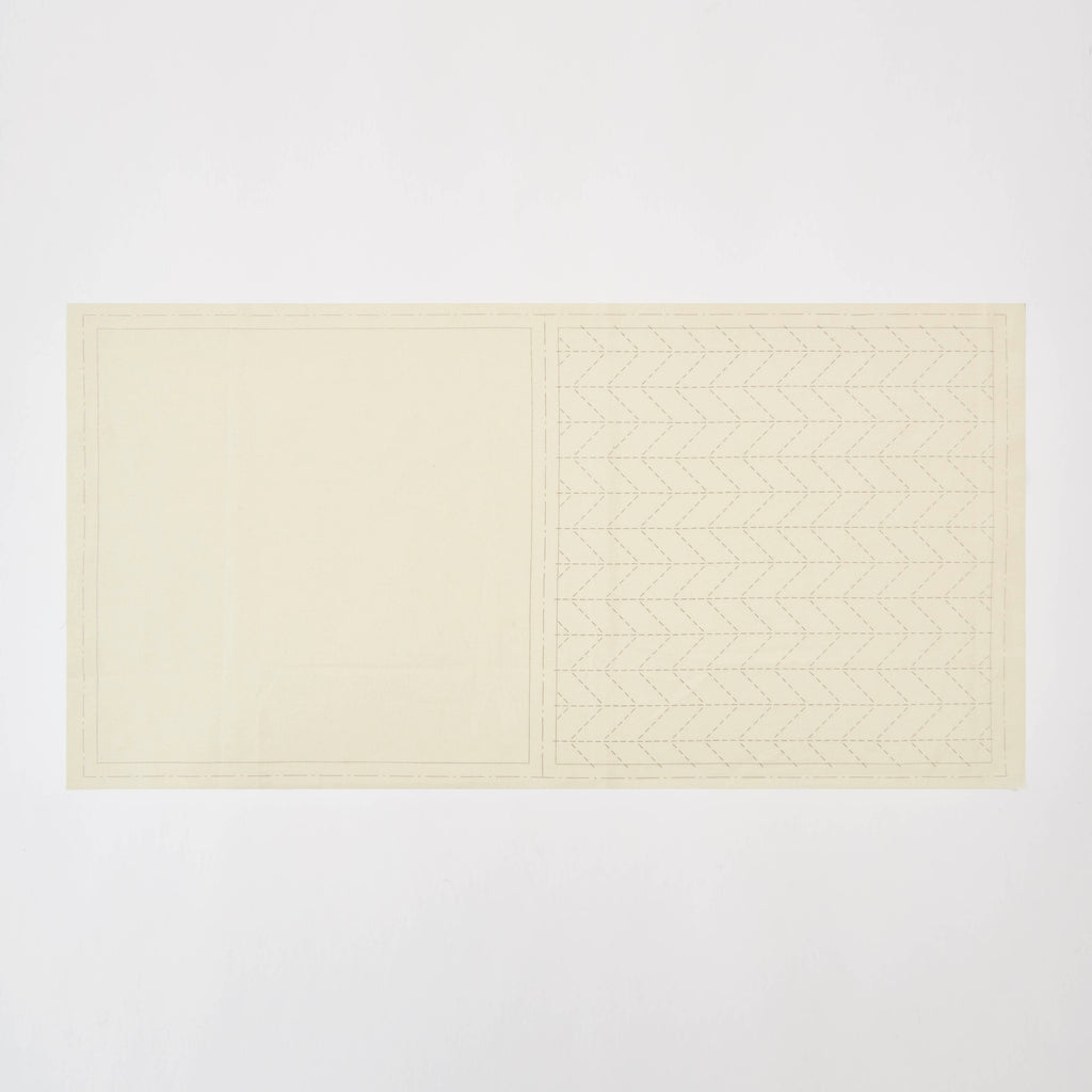 Sashiko Fabric, Herringbone in Ecru