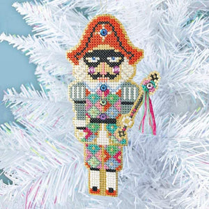 Nutcracker embroidery kit, Nutcracker ornament, Christmas Ornament Kit, Nutcracker Harlequin