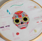Sugar Skull-Embroidery Stitch Sampler