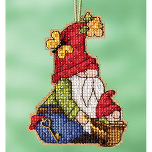 Wheelbarrow Gnome Cross Stitch Kit
